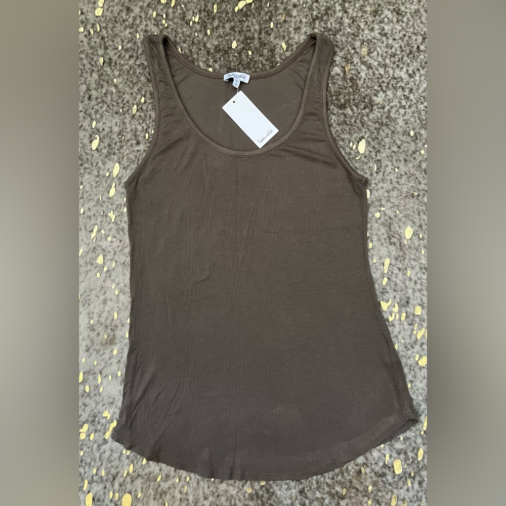 Splendid Ribbed Tank NWT Size: S Color: Light Military Green/Taupe